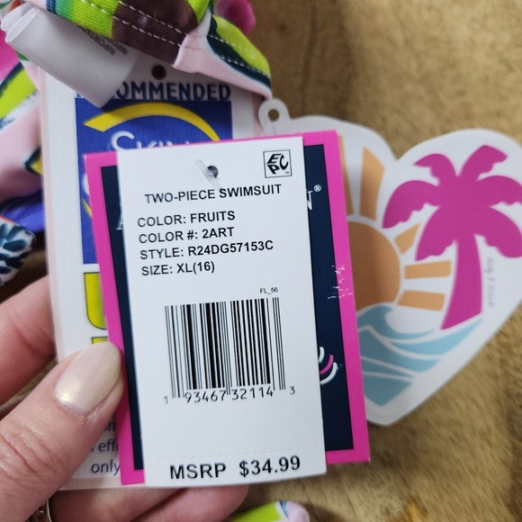 Andy & Evan Swimsuit Girls Size 16 Two Piece Pink Tie Dye New Nwt - Picture 6 of 8